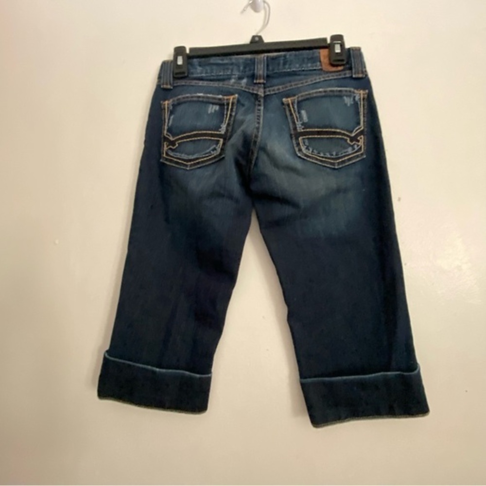 BKE Capris Shorts Women’s 26 Dark Wash Denim Rolled Cuffs Star Stretch - Picture 2 of 16